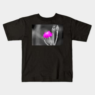 Magenta Flower Selective Color Photography Kids T-Shirt